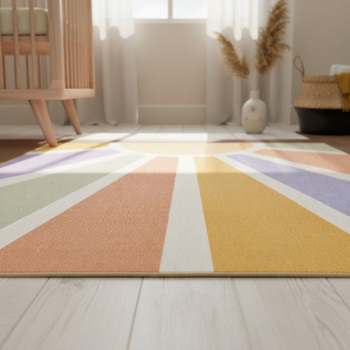 SPIELTEPPICH TRAUN in Bunt, mit Sonnenstrahlen-Motiv, 120 x 170 cm - Multicolor, Textil (170/120cm) - KADIMA DESIGN