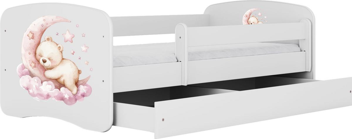KINDERBETT Emily mit Schublade und Matratze, Weiß 70x140 cm - Roségold, Holzwerkstoff (140/70cm) - WFL GROUP