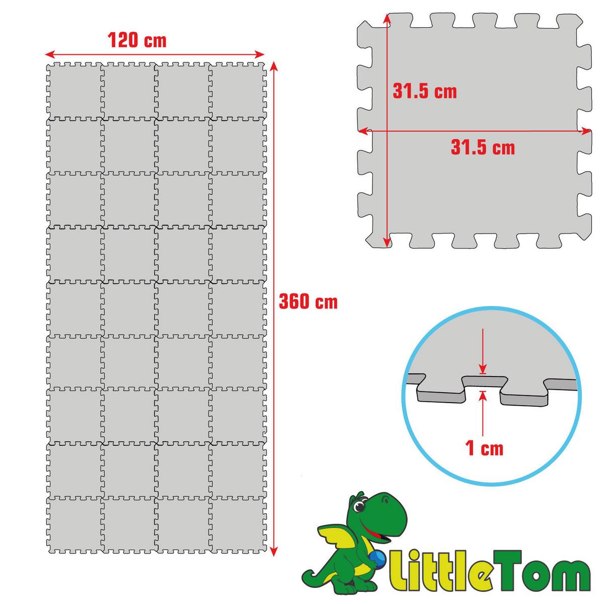 SPIELMATTE ab Null - 360/120 cm Puzzlematte Bunt - Multicolor, Kunststoff (30/30cm) - Littletom