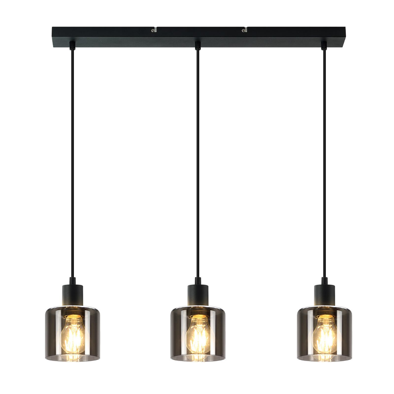 PENDELLEUCHTE Klassik 3-flammig 68/11/195 cm - Grau, Glas (68/11/195cm) - Nettlife