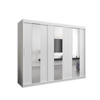 SCHWEBETÜRENSCHRANK 200/250/62 3-türig - Silberfarben/Weiß, Holz/Kunststoff (250/200/62cm) - MÖBEL KRYSPOL
