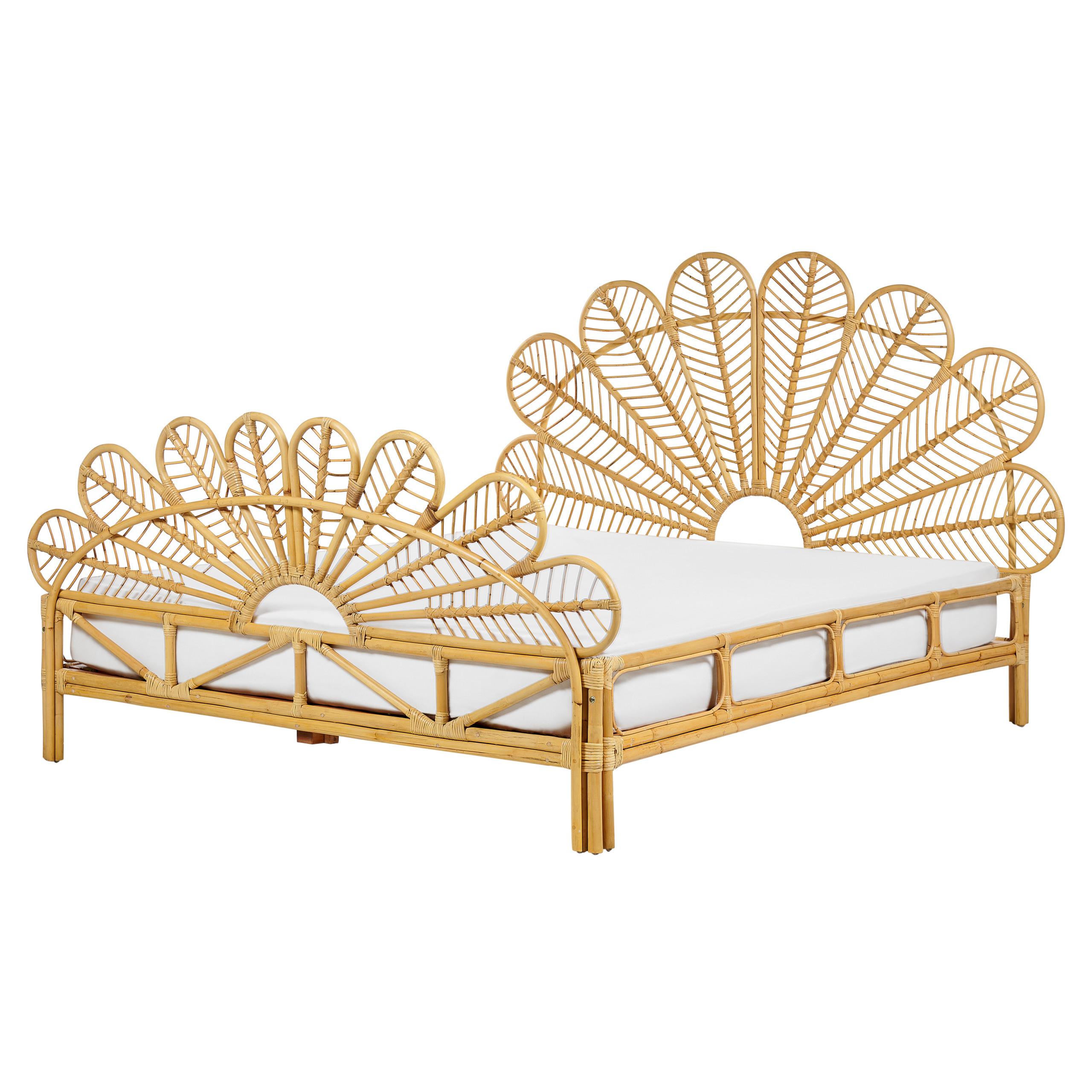DOPPELBETT 160/200cm Heller Holzfarbton Florentine - Hellbraun, Naturmaterialien (160/200cm) - Beliani