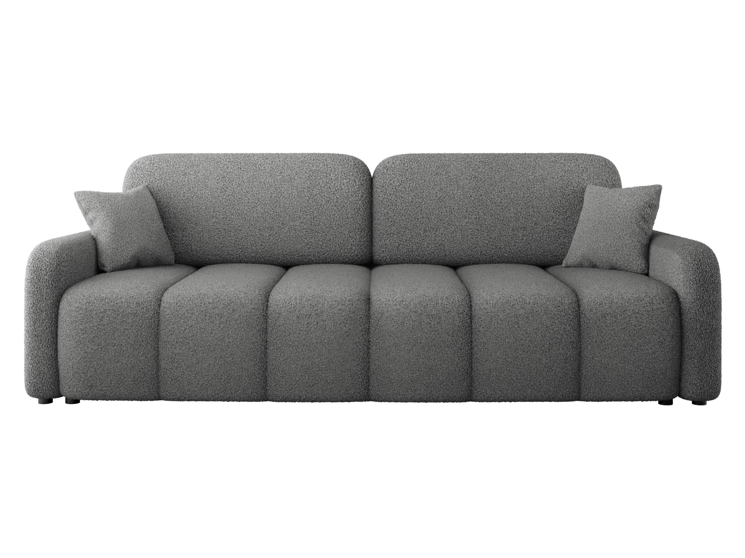 SCHLAFSOFA Carlos Boucle - Schwarz/Grau, Holz/Kunststoff (236/90/114cm) - MIRJAN24