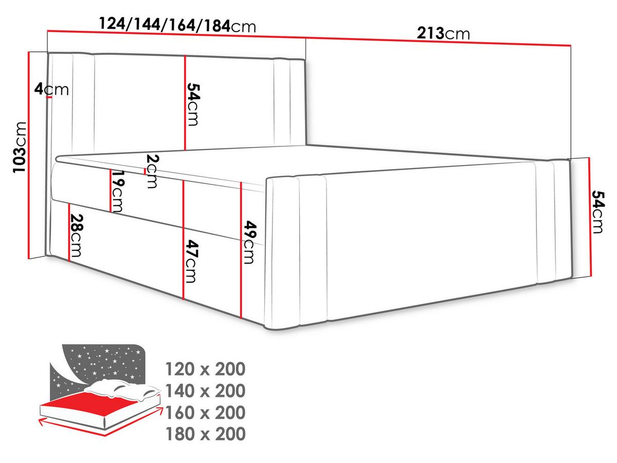 BOXBETT Carmen - H3 - Orange, Holz (160/200cm) - MIRJAN24