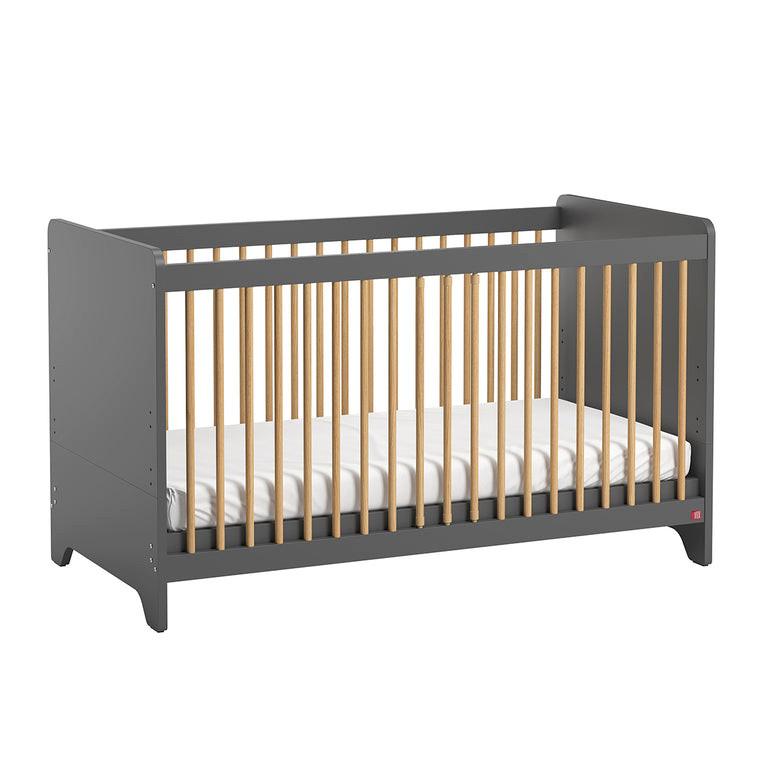 GITTERBETT Grau und Holz - Grau, Holzwerkstoff - Petits-meubles