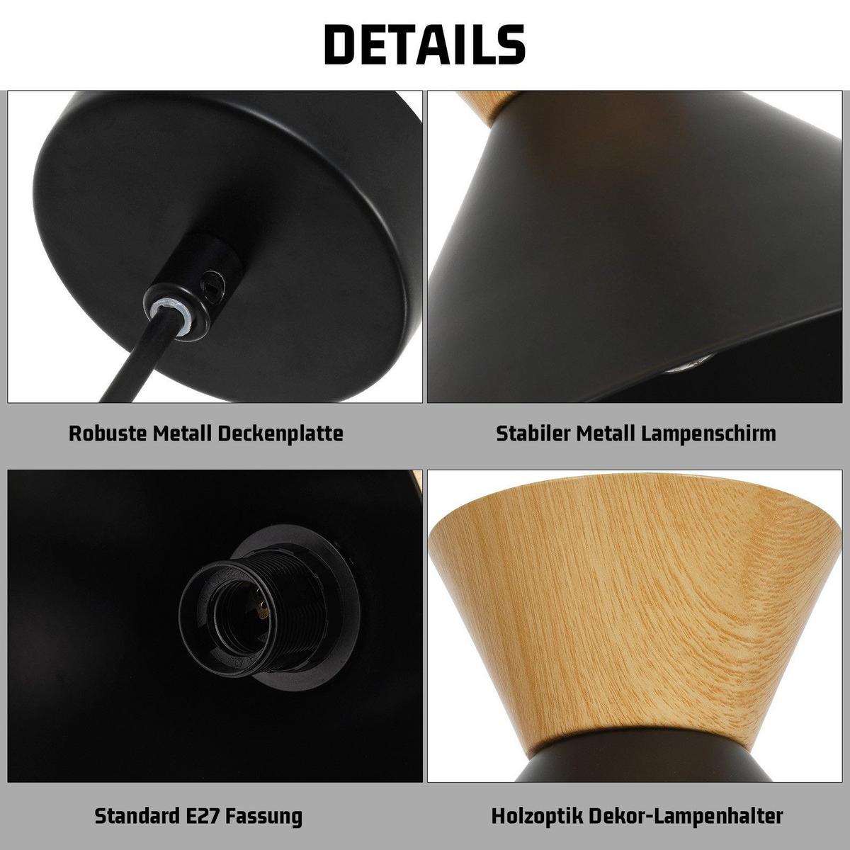 KRONLEUCHTER Luxhold 25.0/25.0/141.5 cm (2er-set) - Schwarz, Glas (141.5/25/25cm) - ZMH