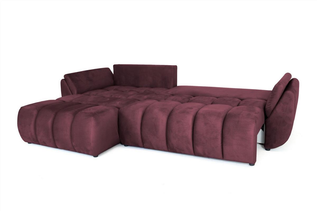 ECKSOFA Collin Mit Schlaffunktion - Bordeaux, Holzwerkstoff/Textil (280/185cm) - Fun Möbel