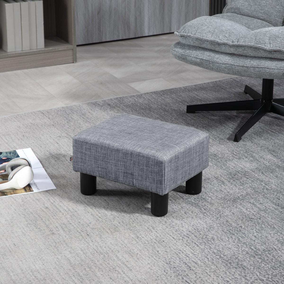 FUSSHOCKER, Polsterhocker, Stoff, Grau - Grau, Textil (30/24/40cm) - HOMCOM