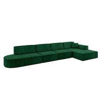 ECKSOFA Ottomane Rechts IREA-L3-v4 - 413x171x79 cm Grün - Grün, Holzwerkstoff/Textil (171/413cm) - ALTDECOR