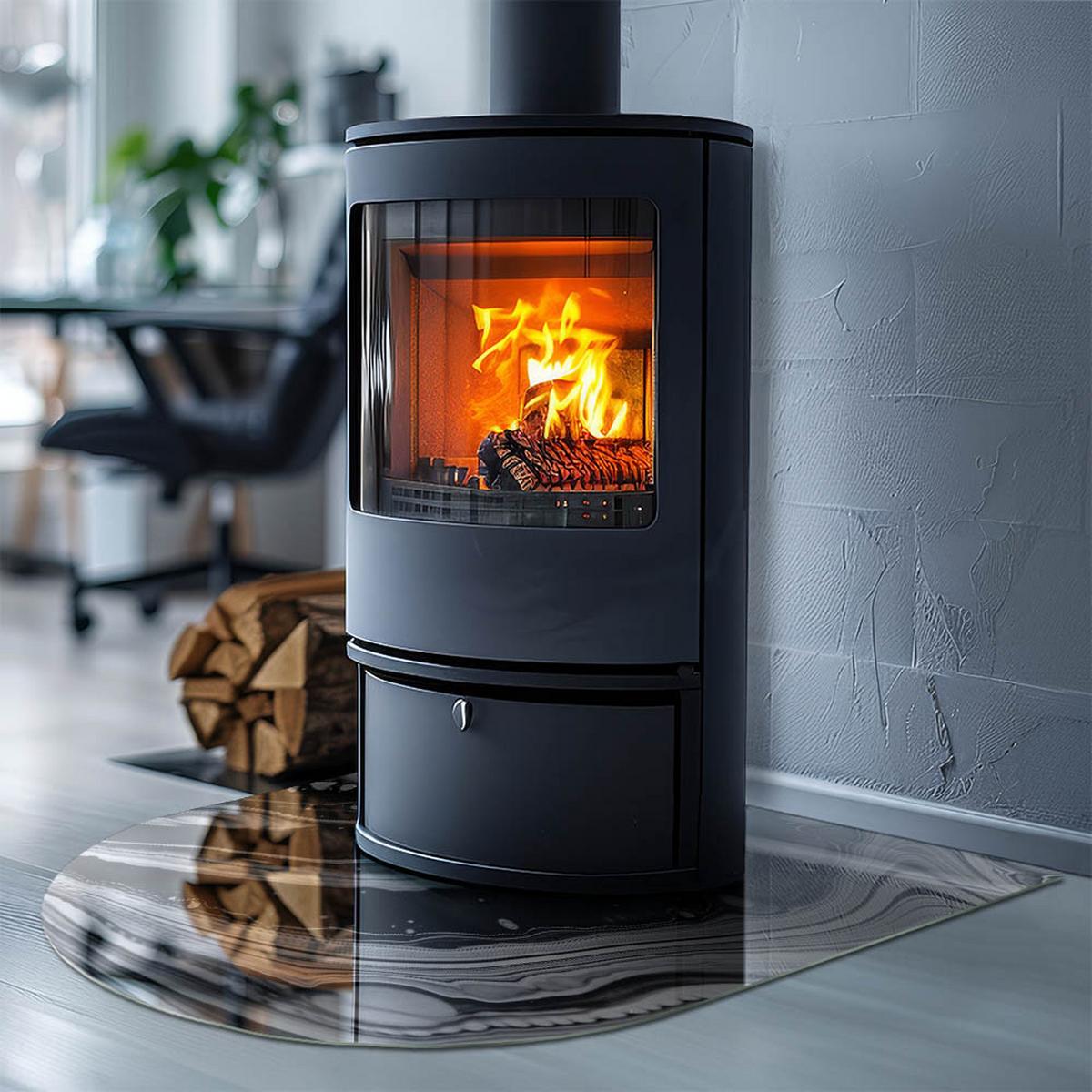 GLASPLATTE für Kamin 80x70 cm - Multicolor, Glas (80/70/0.4cm) - TULUP