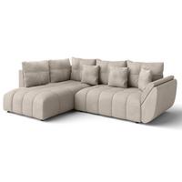 ECKSOFA L Form Corleone Hellbraun 268/192/96 cm mit Schlaffunktion - Schwarz/Bronzefarben, Kunststoff/Textil (268/192cm) - AX Living