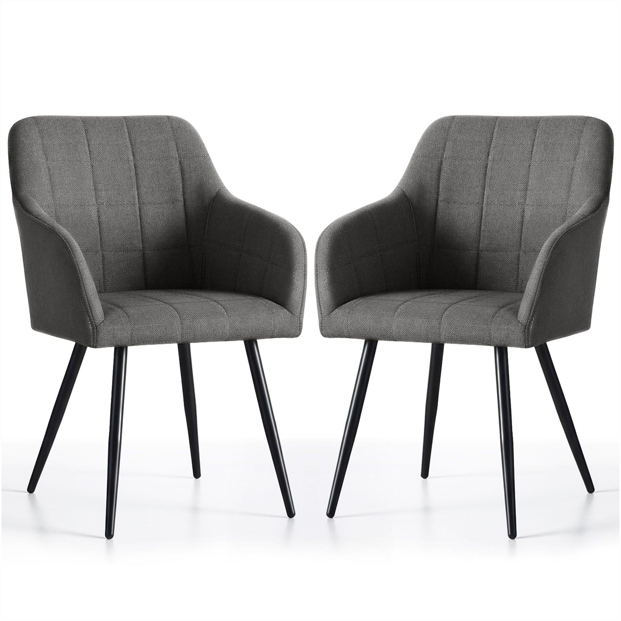 POLSTERSTUHL 2er Set, Metallbeine Graphit, Schwarz 54/82/58 - Schwarz, Textil (54/82/51cm) - RAUMHIRSCH FURNITURE