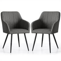 POLSTERSTUHL 2er Set, Metallbeine Graphit, Schwarz 54/82/58 - Schwarz, Textil (54/82/51cm) - RAUMHIRSCH FURNITURE