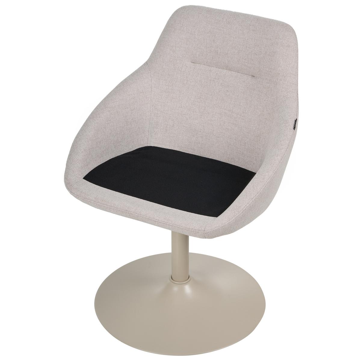 ESSZIMMERSTUHL drehbar Stoff Hellbeige Westminster - Beige, Textil/Metall (57/79/56cm) - Beliani
