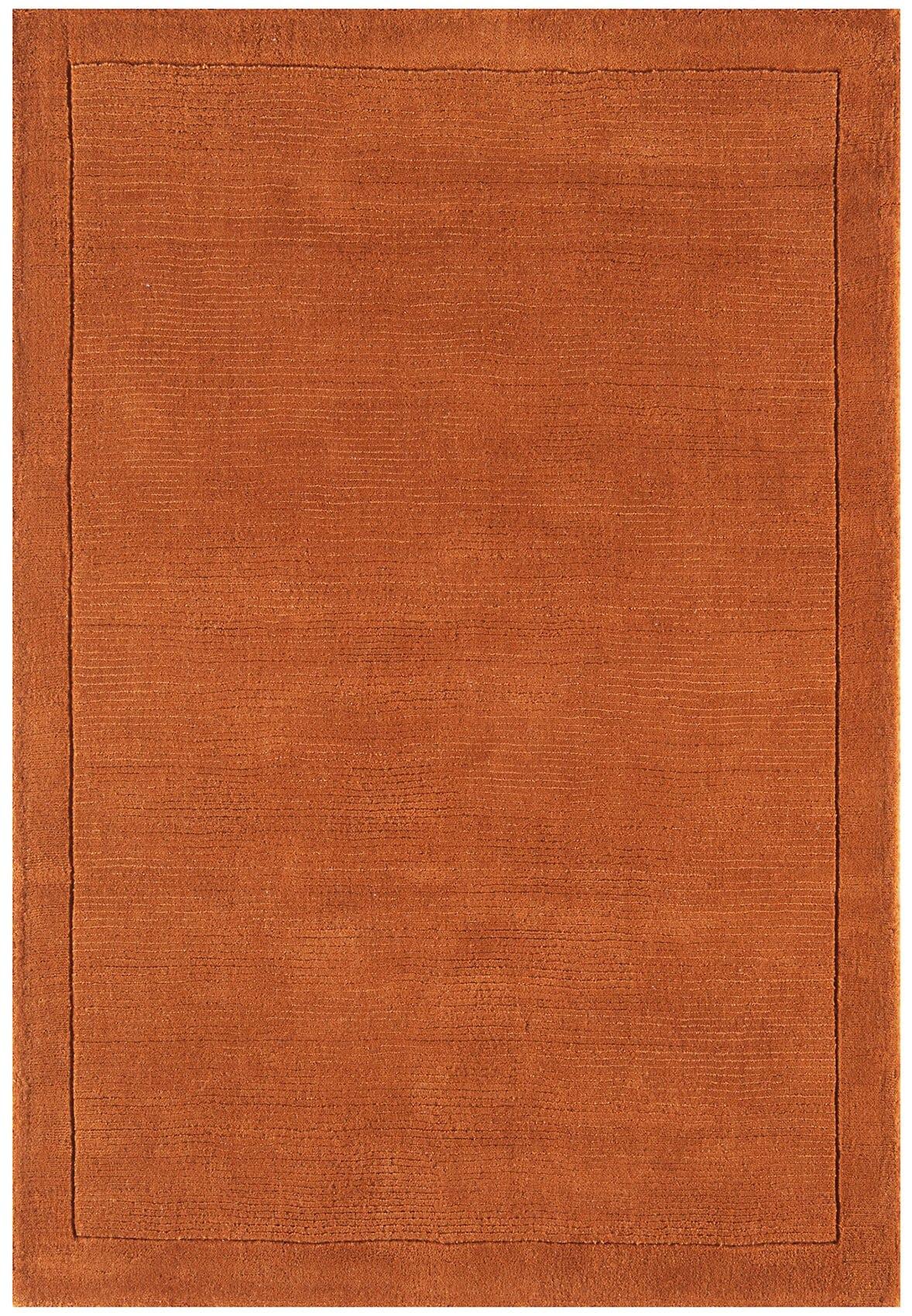 WOLLTEPPICH handgewebt STOW, mit Bordüre, Terrakotta, 120 x 170 cm - Orange, Textil (170/120cm) - KADIMA DESIGN