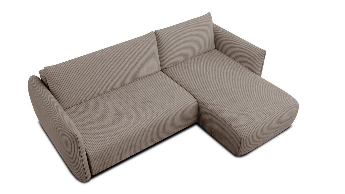 ECKSOFA TAUER 3-Sitzer links, taupe - Taupe/Schwarz, Holz/Textil (248/173cm) - Wozimo