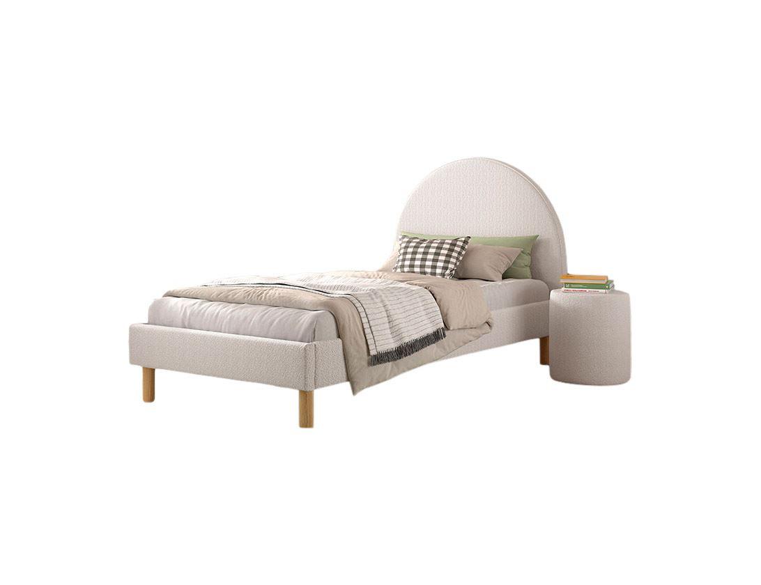 POLSTERBETT mit Hocker Karlotta 97x107x212 aus Holzwerkstoff in Weiß - Weiß, Holzwerkstoff (90/200cm) - 58aufmkessel