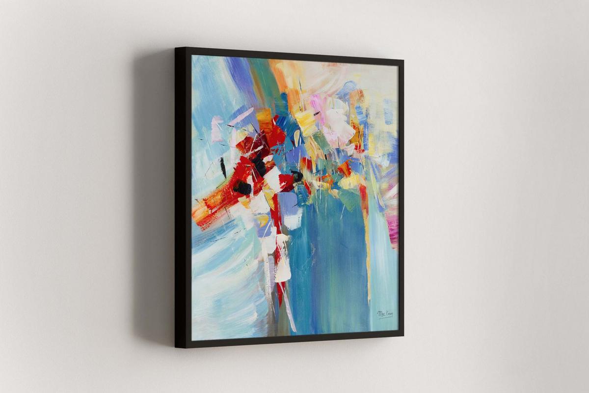 ACRYLBILD HANDGEMALT 80/80 cm - Blau/Multicolor, Holz/Textil (80/80cm) - KUNSTLOFT