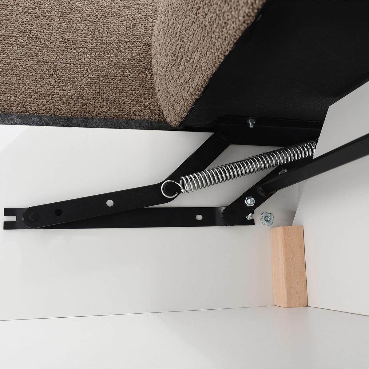 SCHLAFSOFA Vito 3-Sitzer mit Bettkasten, DL-System, Chenille-Stoff, Braun - Schwarz/Braun, Textil (256/90/99cm) - Beautysofa
