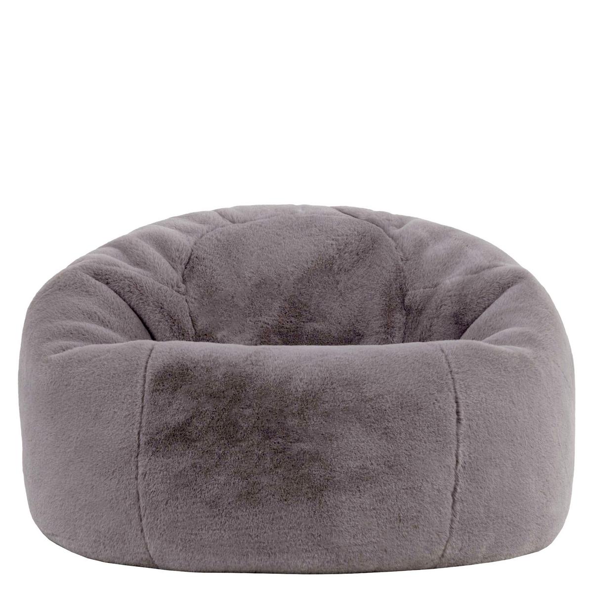 SITZSACK Kingston Kaninchenkunstfell - Grau, Textil (85/50/85cm) - icon
