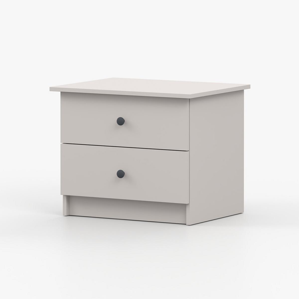 NACHTTISCH OLAF II Kaschmir 60,5/49/47 cm, Griff Anthrazit - Kaschmir/Anthrazit, Holzwerkstoff/Metall (60.5/49/47cm) - imoebel24