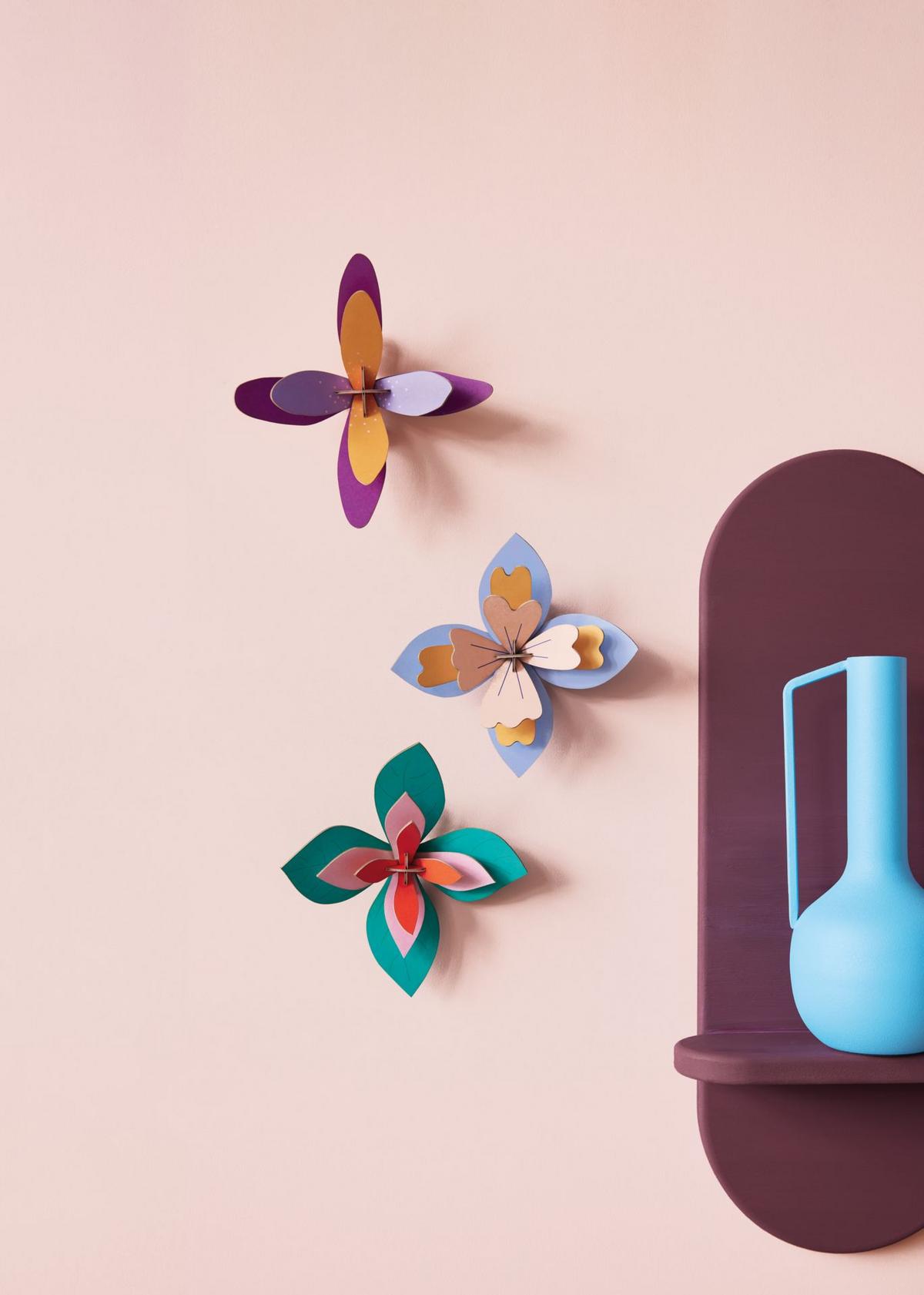 WANDDEKO 3D-Blume 5/18 cm - Multicolor, Wellpappe (5/18/17cm) - Studio Roof