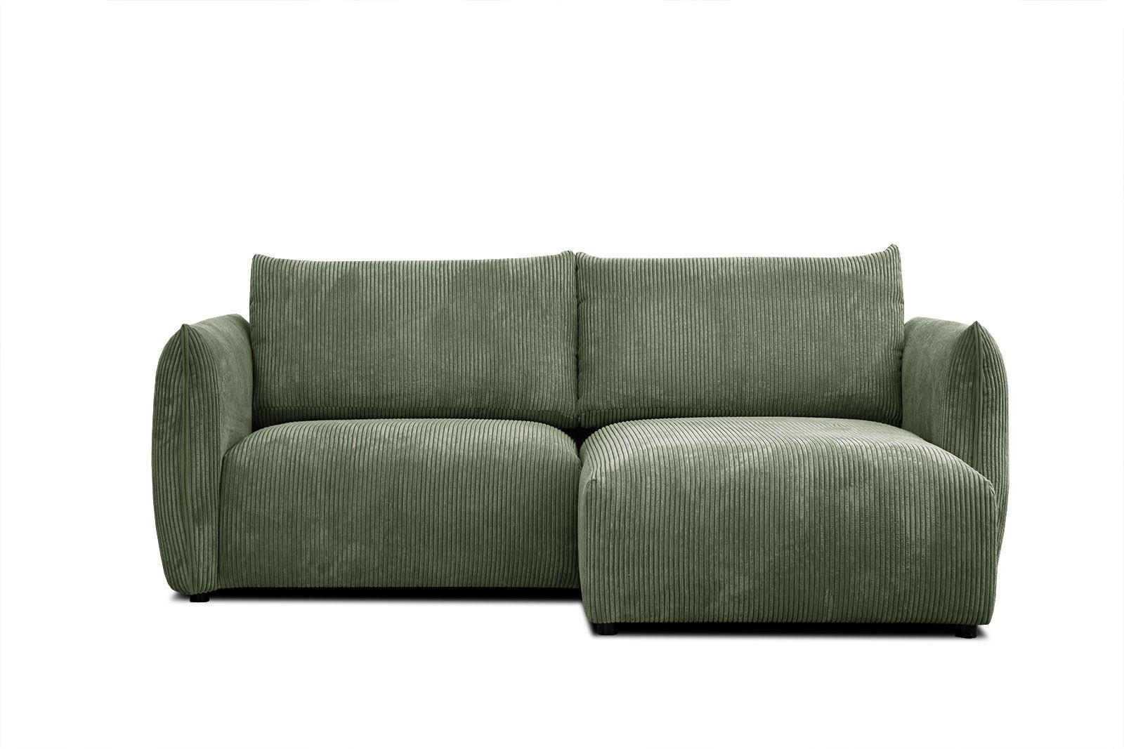 ECKSOFA TAUER 3-Sitzer, olivgrün - Schwarz/Olivgrün, Holzwerkstoff/Kunststoff (206/173cm) - Wozimo