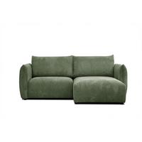 ECKSOFA TAUER 3-Sitzer, olivgrün - Schwarz/Olivgrün, Holzwerkstoff/Kunststoff (206/173cm) - Wozimo