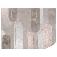 FOTOTAPETE für Wohnzimmer Geometrische Bögen Beige Beton 250x175 - Beige/Braun, Papier (250/175cm) - Muralo