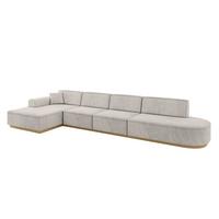 ECKSOFA Ottomane Links IREA-L3-v2 - 413x171x83 cm Hellbraun - Hellbraun, Holzwerkstoff/Textil (413/171cm) - ALTDECOR