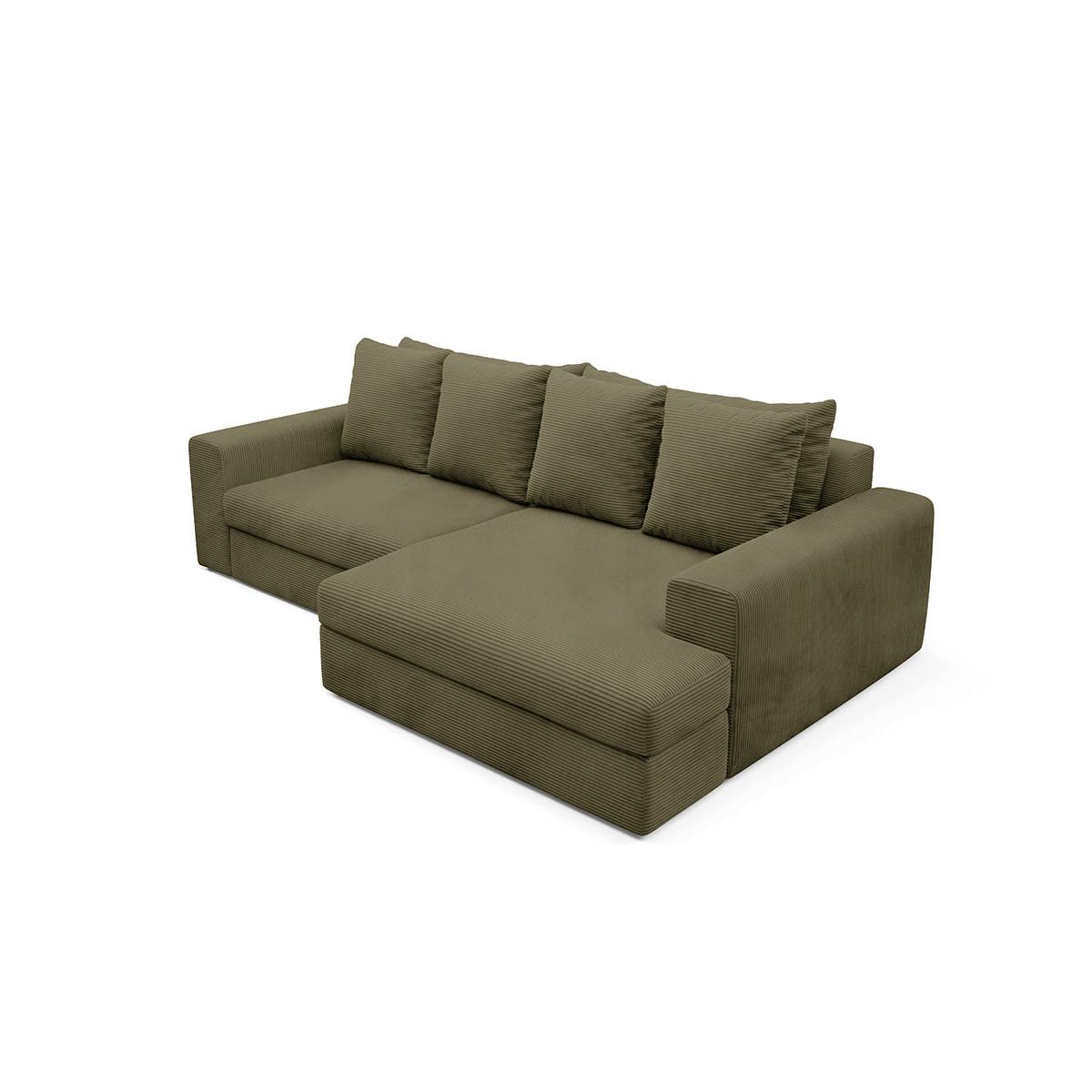 ECKSOFA Paola 3 Sitzplätze Grün - Grün, Holz (272/167cm) - Petits-meubles