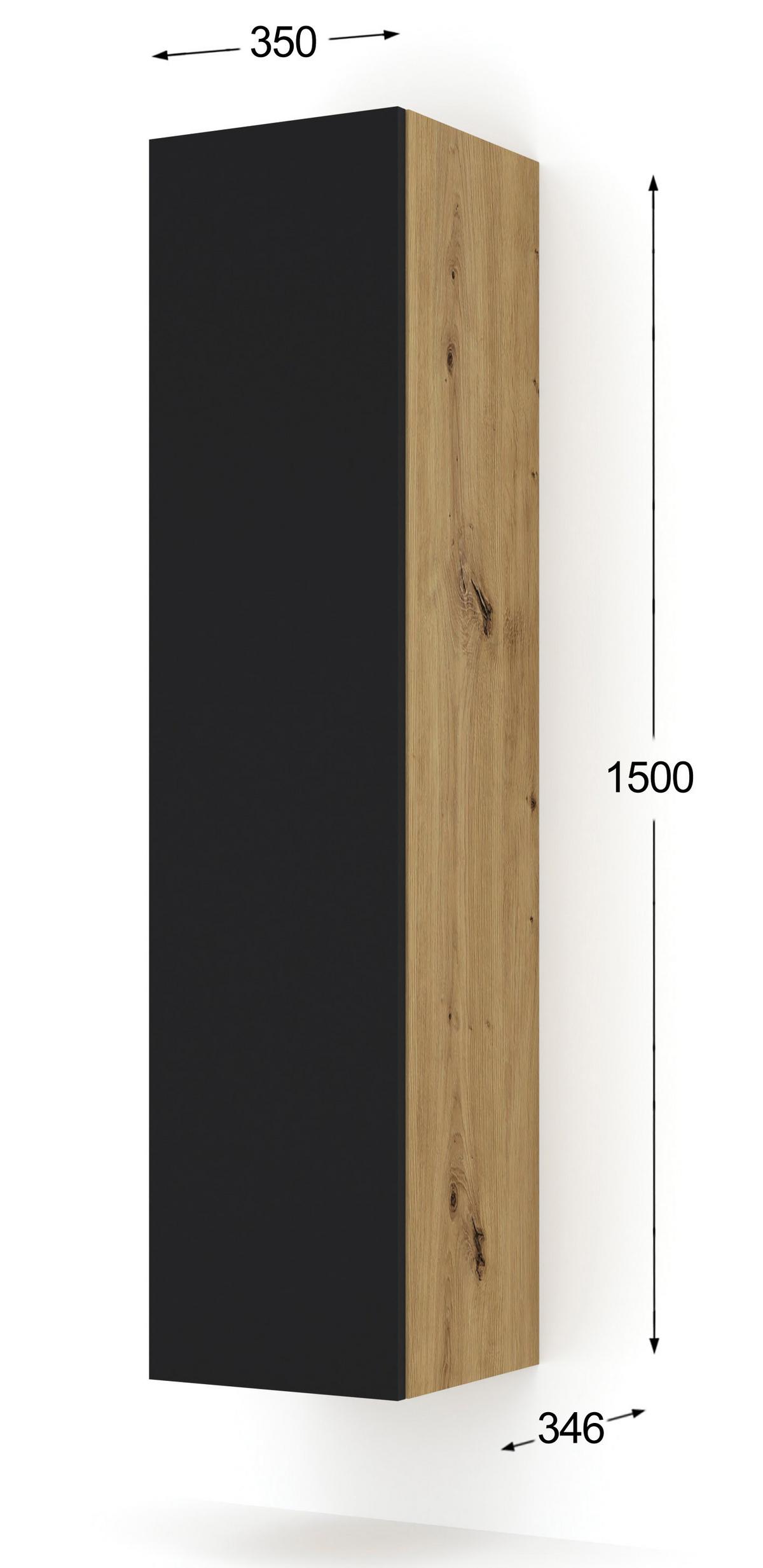 HÄNGESCHRANK Artisan Eiche, Schwarz 35/150/35 - Schwarz, Holzwerkstoff (35/150/35cm) - RAUMHIRSCH FURNITURE