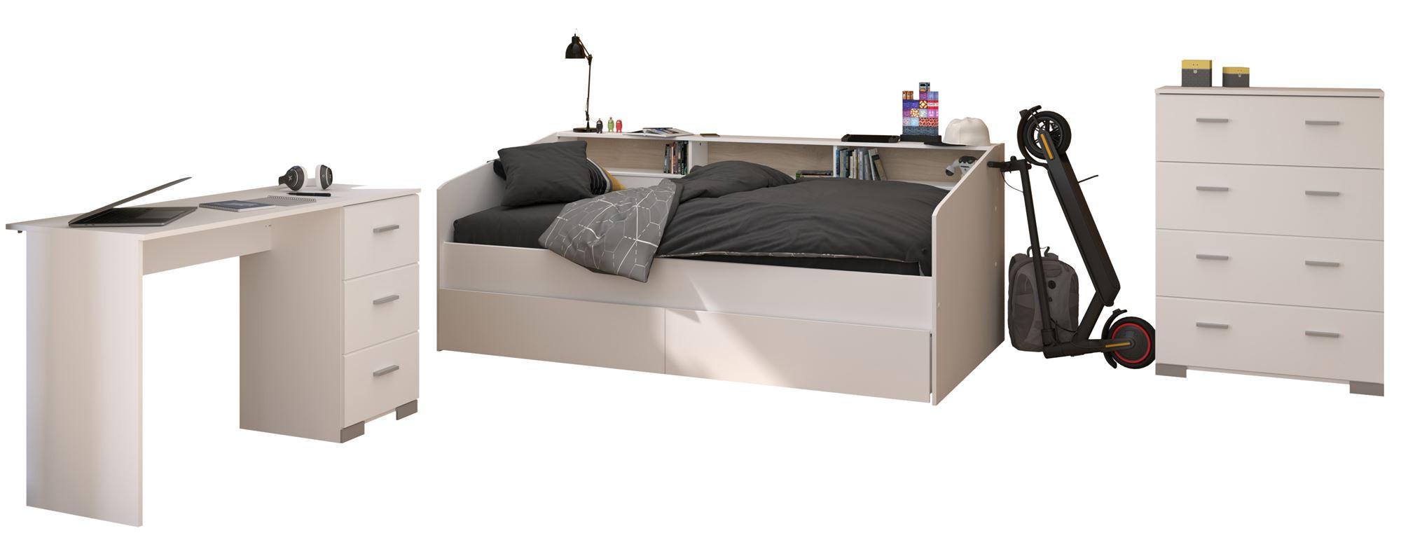 KINDERZIMMER SET Parisot Sleep 4-tlg. Holzdekor Weiß/Eiche - Eichefarben/Weiß, Kunststoff (100/1/200cm) - 58aufmkessel