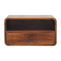 NACHTTISCH mit edlem Kastanien-Finish, 1 Schublade, 1 offene Ablage, braun. - Braun, Holz (55/30/35cm) - Artisan Furniture