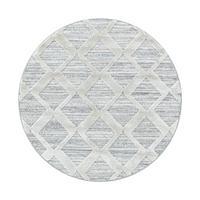 HOCHFLORTEPPICH EISACK, im Boho-Stil, Grau, Ø 120 cm - Grau, Textil (120/120cm) - KADIMA DESIGN