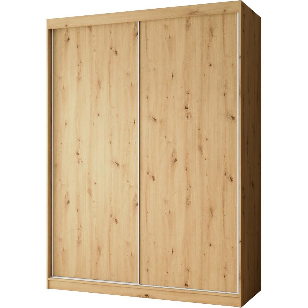 SCHWEBETÜRENSCHRANK Mario 160/216/61 eiche Artisan - Eiche Artisan, Holzwerkstoff (160/216/61cm) - Beautysofa