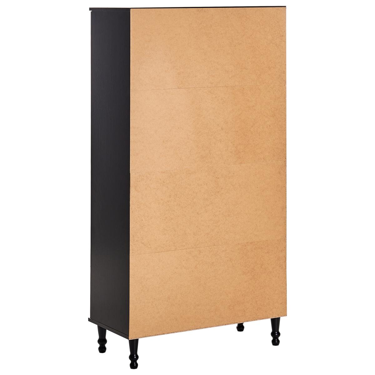 VITRINE mit Glastüren 80 cm Schwarz Tingledale - Schwarz, Holzwerkstoff (80/151/40cm) - Beliani