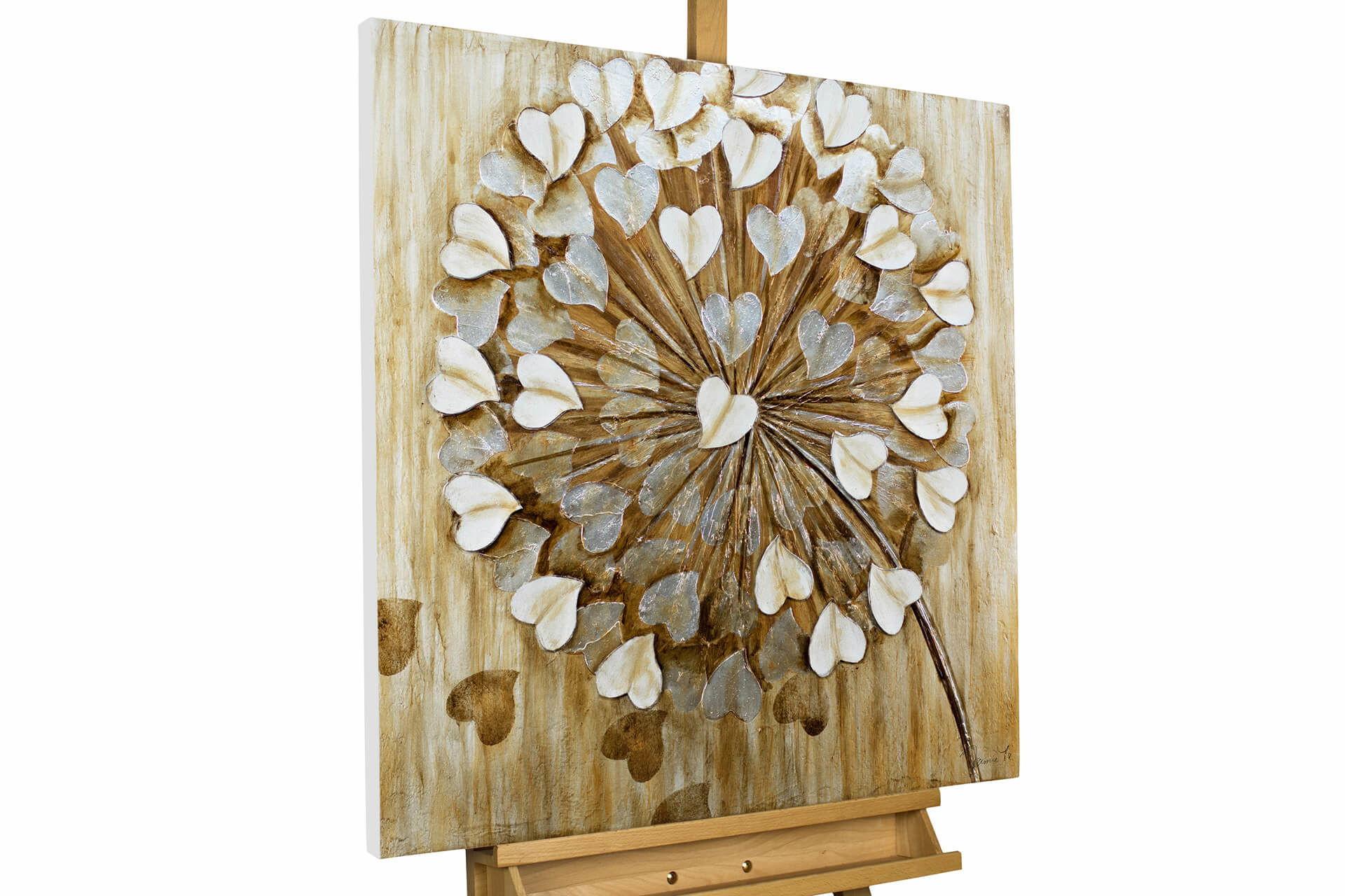 ÖLGEMÄLDE 80/80 cm - Beige/Braun, Holz/Textil (80/80cm) - KUNSTLOFT