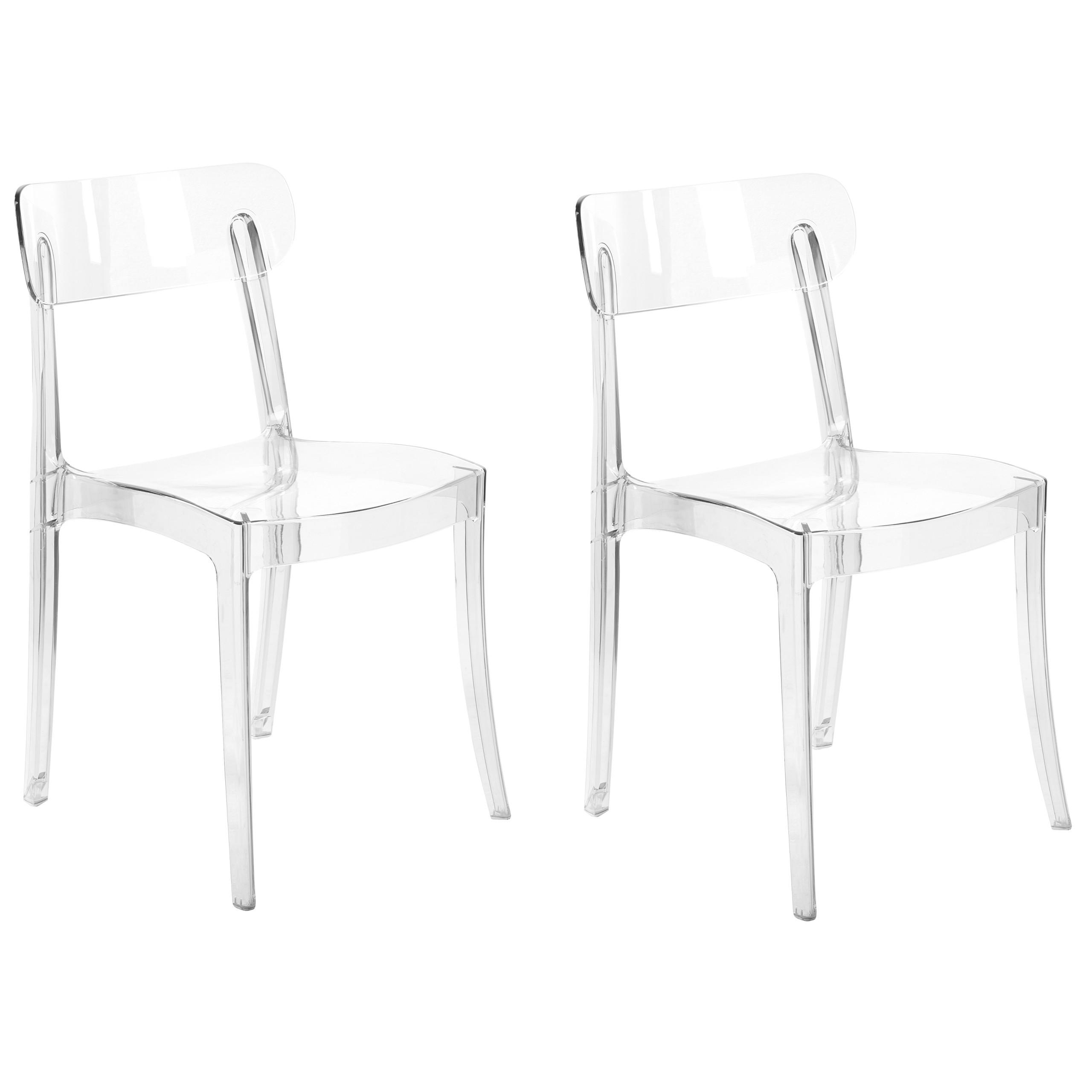 ESSZIMMERSTÜHLEN 2er-Set Kunststoff Transparent Covington - Transparent, Kunststoff (46/80/48cm) - Beliani