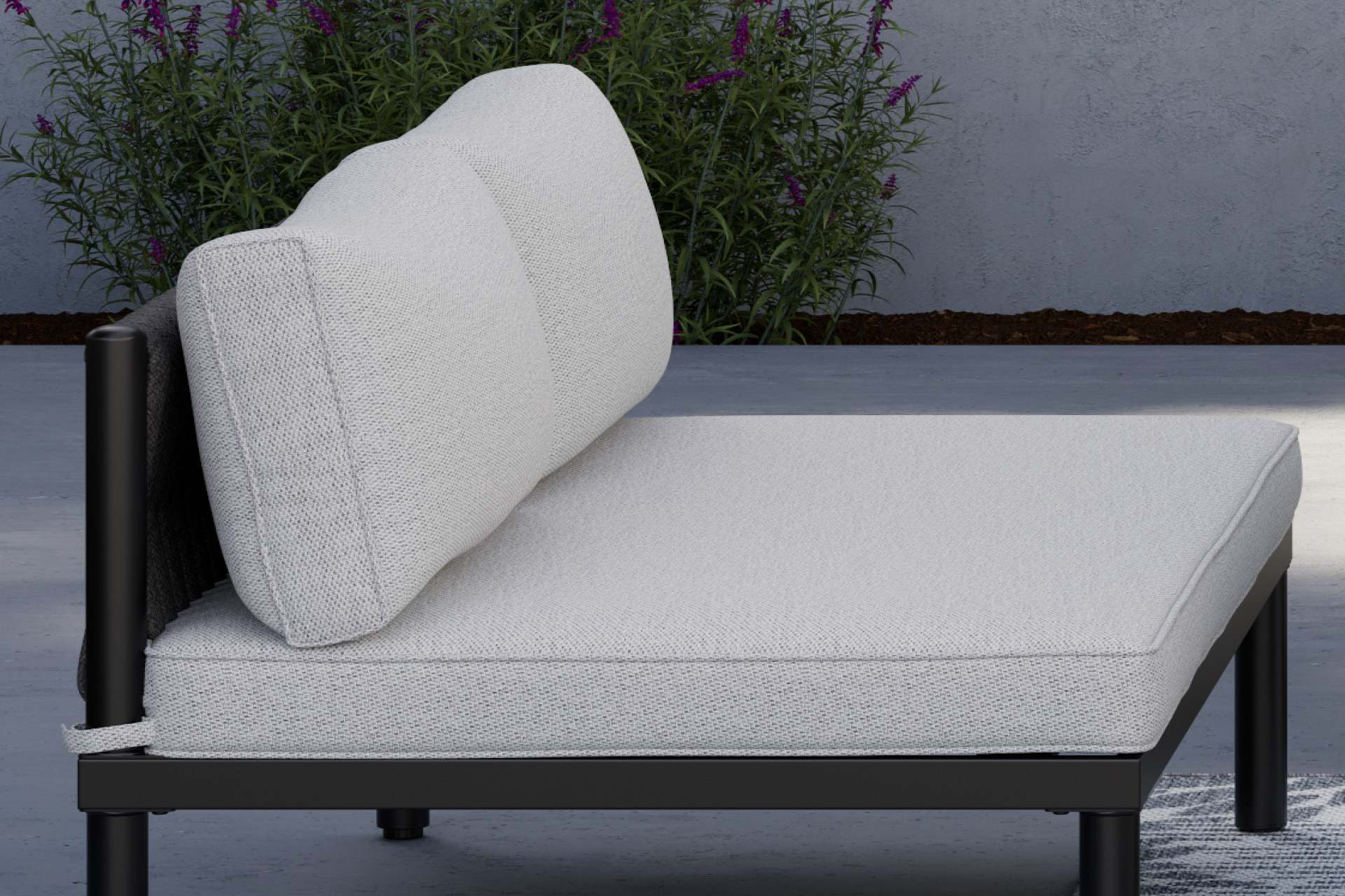 Dining-Loungeset inkl. Rücken- und Sitzkissen Hellgrau Eisen pulverbeschichtet Outdoorstoff wetterbeständig