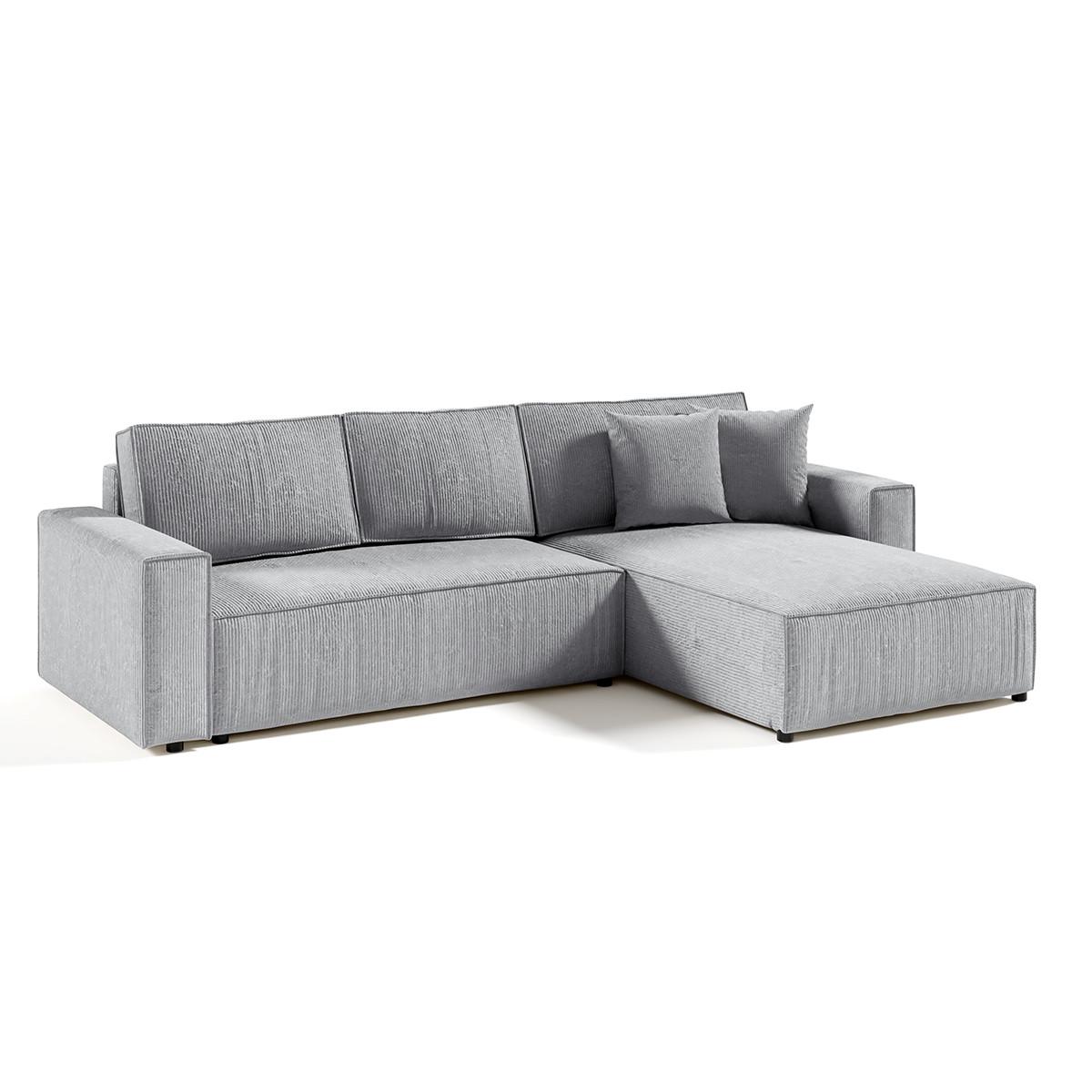ECKSOFA Isaac 4 Sitzplätze Hellgrau - Grau, Holzwerkstoff (294/185cm) - Petits-meubles