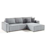 ECKSOFA Isaac 4 Sitzplätze Hellgrau - Grau, Holzwerkstoff (294/185cm) - Petits-meubles