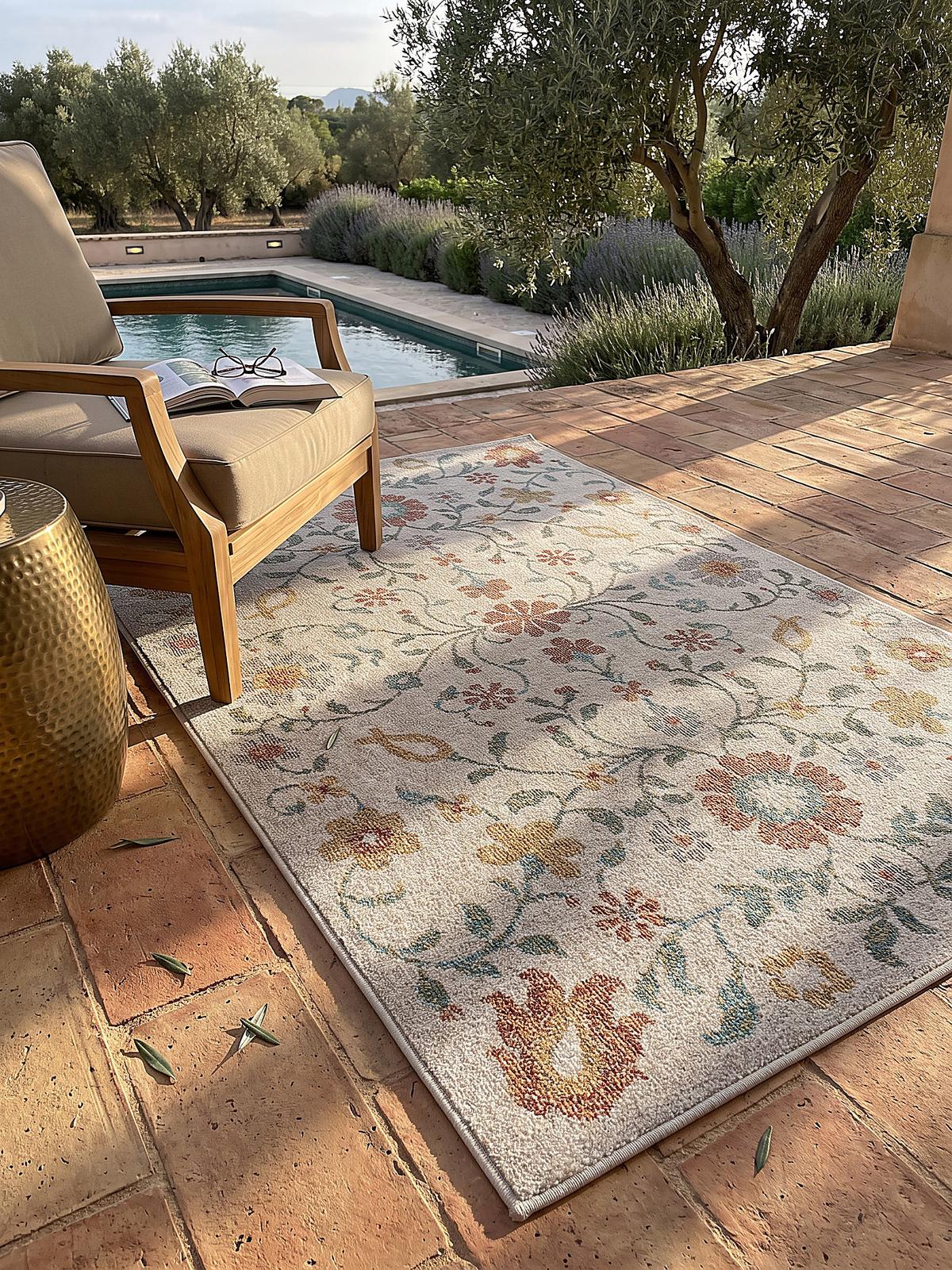 TEPPICH Outdoor Vintage LIMMAT Polypropylen Creme 160 x 230 cm - Beige, Textil (160/230cm) - KADIMA DESIGN