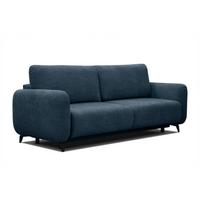 SOFA DRAKE 3-Sitzer mit Schlaffunktion, dunkelblau - Dunkelblau/Braun, Holz/Textil (232/90/107cm) - Wozimo