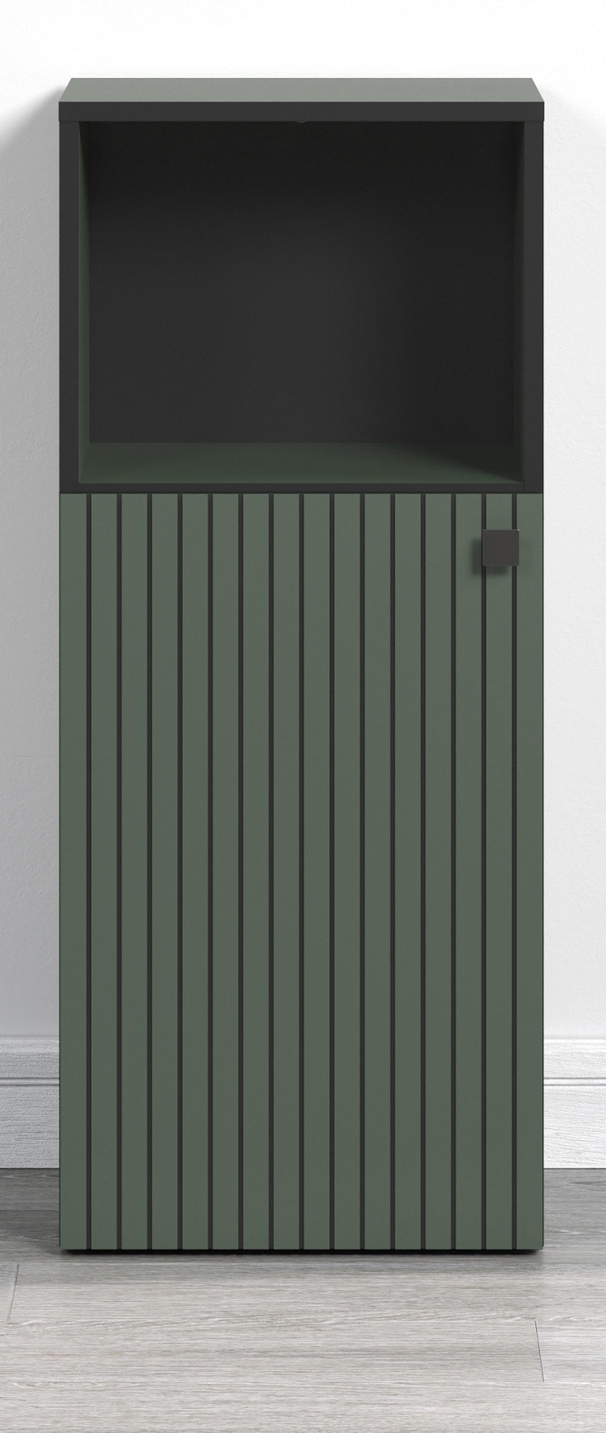 BADKOMMODE grün 40 x 95 cm, Badschrank in modernem Design - Schwarz/Grün, Holzwerkstoff/Metall (40/95/31cm) - Top.Furn