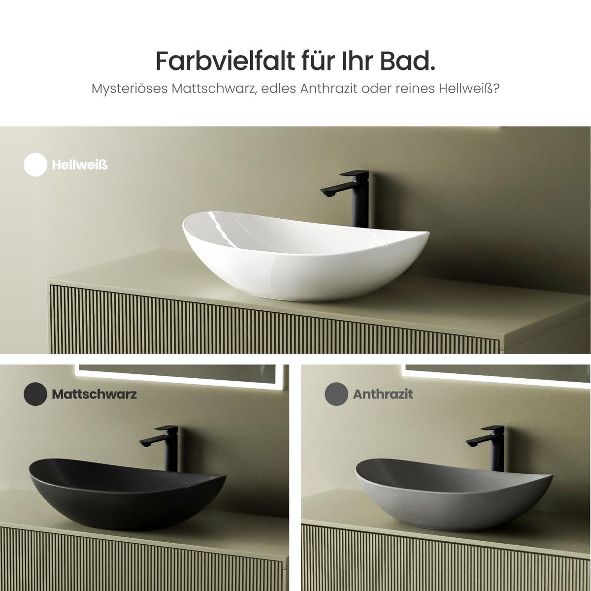 WASCHBECKEN mit pflegeleichter Oberfläche Weiß 61,5 / 36 / 15,5 cm - Weiß, Keramik (36/15.5/61.5cm) - EMKE