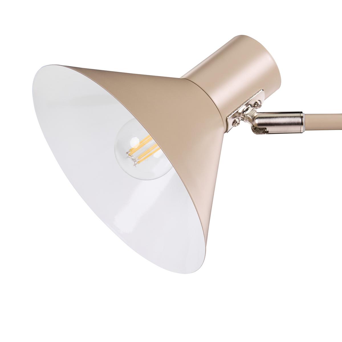 SCHREIBTISCHLAMPE Metall Beige Rimava - Beige, Metall (17/17/51cm) - Beliani