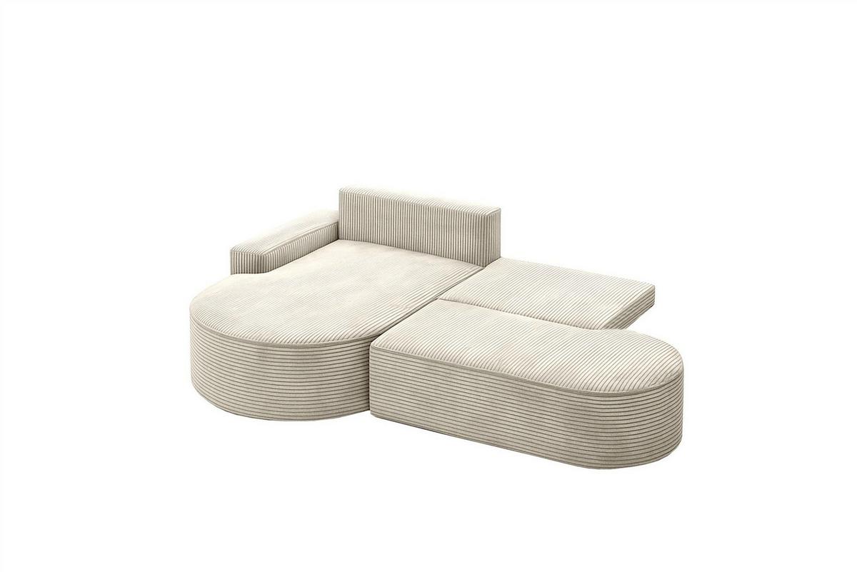 ECKSOFA Girona Mit Schlaffunktion - Weiß, Holzwerkstoff/Textil (278/179cm) - Fun Möbel