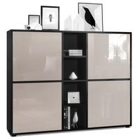 HIGHBOARD Cuba Türen in Sandgrau Hochglanz - Sandfarben, Holzwerkstoff (130.5/105.5/35.5cm) - Vladon