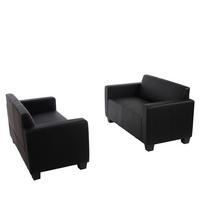SOFA-GARNITUR Schwarz - Schwarz, Textil (136/76/72cm) - MCW